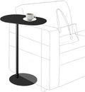 C-Shaped Side Table, Iron End Table for Couch Sofa and Bed, Small Metal Black Side Tables for Living Room Bedroom (Black, High-27.6in/70cm)