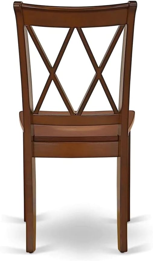East West Furniture DOCL7-MAH-W 7 Piece Dining Table Set Consist of a Rectangle Dining Room Table with Butterfly Leaf and 6 Wooden Seat Chairs, 42x78 Inch, Mahogany