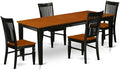 East West Furniture QUWE5-BCH-W 5 Piece Dining Table Set for 4 Includes a Rectangle Kitchen Table with Butterfly Leaf and 4 Kitchen Dining Chairs, 40x78 Inch, Black & Cherry