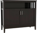 RASOO Espresso Buffet Cabinet, Modern Design with 2 Doors, Large Storage, MDF+Wood, 39.96x15.75x34.25 inches