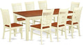 East West Furniture QUWE9-BMK-W 9 Piece Dining Room Furniture Set Includes a Rectangle Wooden Table with Butterfly Leaf and 8 Kitchen Dining Chairs, 40x78 Inch, Buttermilk & Cherry