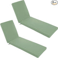 Chaise Lounge Cushions Outdoor Set of 2 - Waterproof and Fade Resistant Sun Lounger Replacement Cushions - Patio Lounger Pads with Removable Cover for Pool, Deck, 80 x 26 x 3 Inch, Sage Green