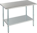 ROCKPOINT Stainless Steel Table for Prep & Work 30x48 Inches, NSF Metal Commercial Kitchen Heavy Duty Table with Adjustable Under Shelf and Table Foot for Restaurant, Home and Hotel