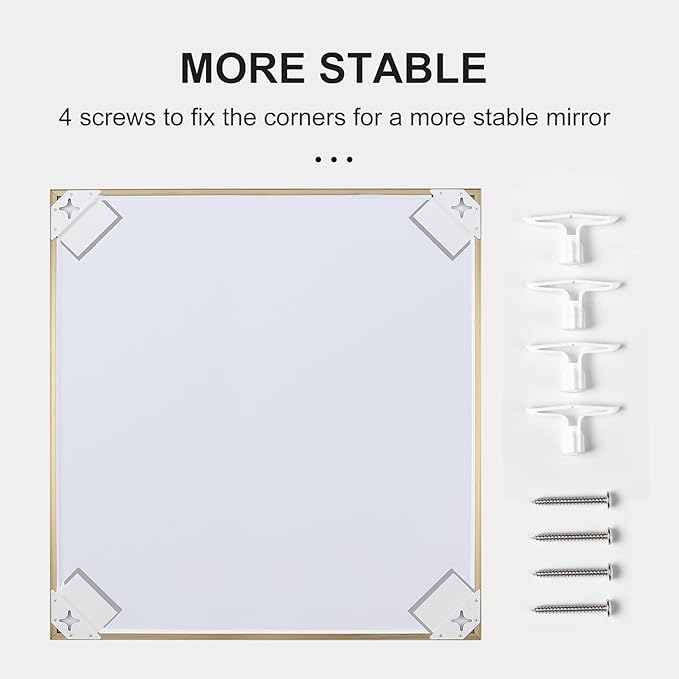 30x40 Inch Gold Bathroom Mirror - Copper-Free Mirror, Aluminum Alloy Frame Vanity Rectangle Wall Mounted Modern Mirror for Bedroom/Living Room/Porch Horizontal or Vertical