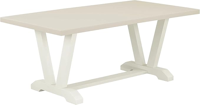 East West Furniture V027LA015-5 5 Piece Dining Room Table Set Includes a Rectangle Kitchen Table with V-Legs and 4 Baby Blue Linen Fabric Parson Dining Chairs, 40x72 Inch, Multi-Color
