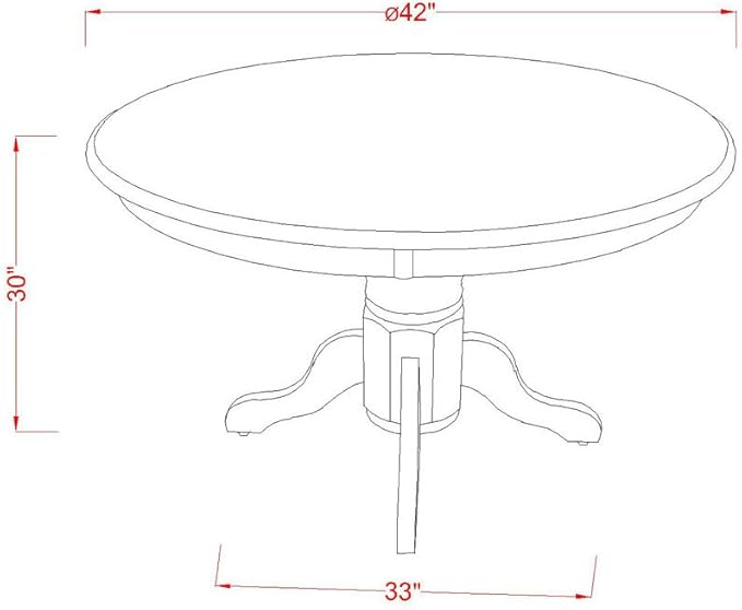 East West Furniture SHDA3-LWH-W 3 Piece Kitchen Table Set for Small Spaces Contains a Round Dining Table with Pedestal and 2 Dining Room Chairs, 42x42 Inch, Linen White