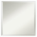 Amanti Art White Bathroom Mirror for Over Sink, 22x22 Svelte White Square Vanity Mirror, Medium Modern Contemporary Wood Frame, Hangs Horizonally and Vertically, Bathroom Wall Decor, Beveled Edge