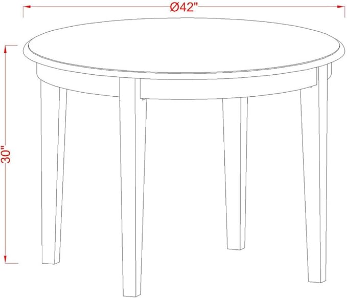 East West Furniture BOST3-CAP-LC 3 Piece Modern Dining Table Set Contains a Round Kitchen Table and 2 Faux Leather Dining Room Chairs, 42x42 Inch, Cappuccino