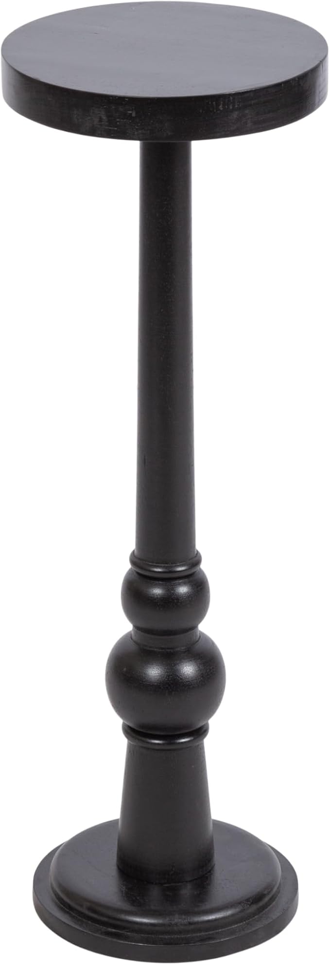 Kate and Laurel Wegner Traditional Wooden Round Drink Table, 8 x 23, Black, Elegant and Durable Pedestal Table for Use as Small Drink Table, Plant Stand, or Decorative Item Display