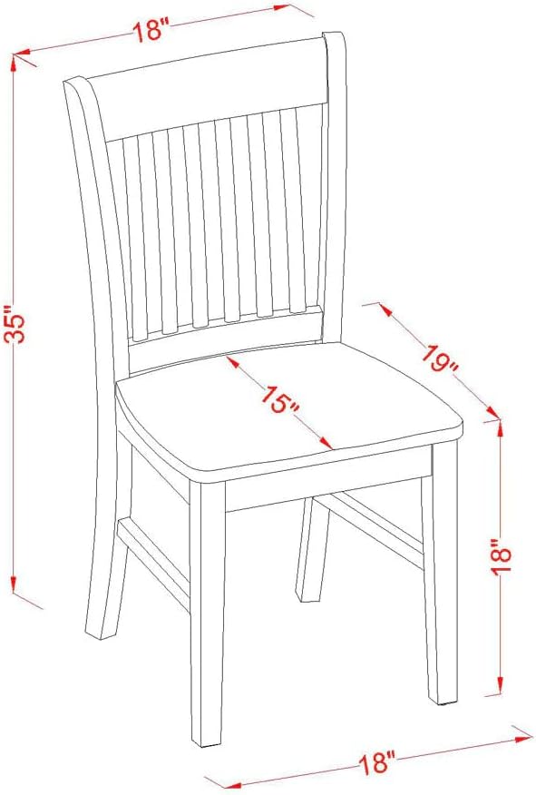 East West Furniture DONO5-LWH-W 5 Piece Dining Set Includes a Rectangle Dining Room Table with Butterfly Leaf and 4 Wood Seat Chairs, 42x78 Inch, Linen White