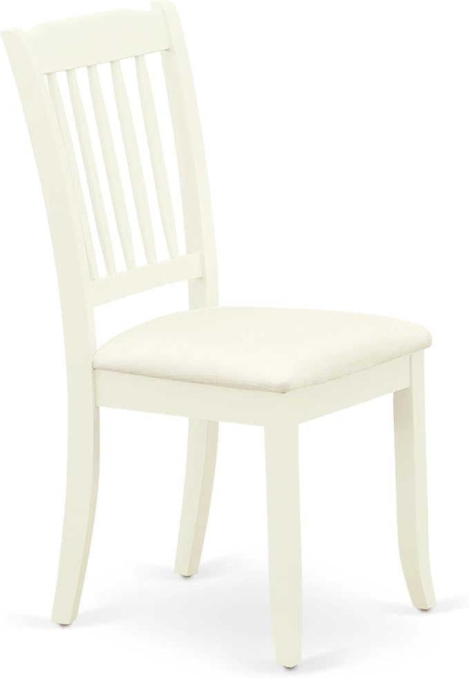 East West Furniture AMDA3-LWH-C 3 Piece Dining Table Set for Small Spaces Contains a Round Kitchen Table with Pedestal and 2 Linen Fabric Upholstered Chairs, 36x36 Inch, Linen White