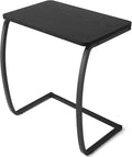 SRIWATANA Side Table, End Table, Vintage C-Shaped Couch Table for Sofa Laptop Coffee Snack, Black