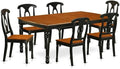 East West Furniture DOKE7-BCH-W 7 Piece Modern Dining Table Set Consist of a Rectangle Wooden Table with Butterfly Leaf and 6 Dining Room Chairs, 42x78 Inch, Black & Cherry