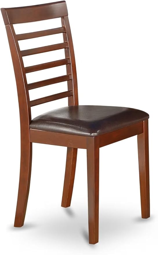 East West Furniture DOML5-MAH-LC 5 Piece Dining Room Furniture Set Includes a Rectangle Kitchen Table with Butterfly Leaf and 4 Faux Leather Upholstered Chairs, 42x78 Inch, Mahogany
