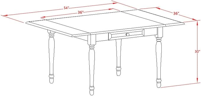 East West Furniture MZNO3-BCH-W 3 Piece Dining Table Set for Small Spaces Contains a Rectangle Dining Room Table with Dropleaf and 2 Wooden Seat Chairs, 36x54 Inch, Black & Cherry