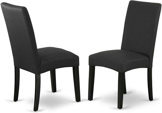 East West Furniture AMDA5-BCH-C 5 Piece Dining Room Table Set Includes a Round Kitchen Table with Pedestal and 4 Linen Fabric Upholstered Dining Chairs, 36x36 Inch, Black & Cherry