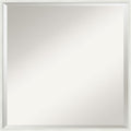 Amanti Art White Bathroom Mirror for Over Sink, 21x21 Lucie White Square Vanity Mirror, Medium Modern Wood Frame, Hangs Horizonally and Vertically, Bathroom Wall Decor, Beveled Edge from WI, USA
