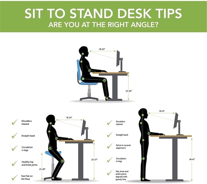 Bush Furniture Energize 55W x 24D Electric Height Adjustable Standing Desk in Basic Black, Ergonomic Sit-Stand Computer Table for Home Office