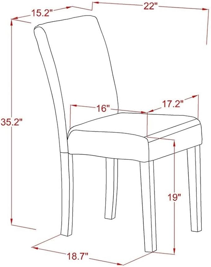 East West Furniture X077AB264-9 9 Piece Dining Room Furniture Set Includes a Rectangle Dining Table with X-Legs and 8 White Faux Leather Upholstered Chairs, 40x72 Inch, Multi-Color