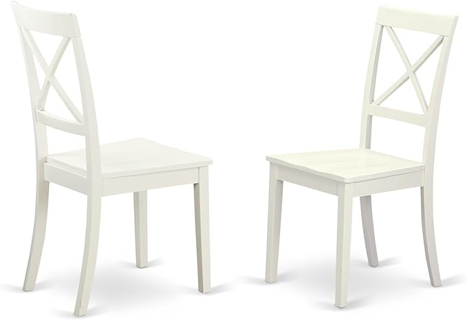 East West Furniture LGBO9-LWH-W 9 Piece Kitchen Table & Chairs Set Includes a Rectangle Dining Table with Butterfly Leaf and 8 Dining Room Chairs, 42x84 Inch, Linen White