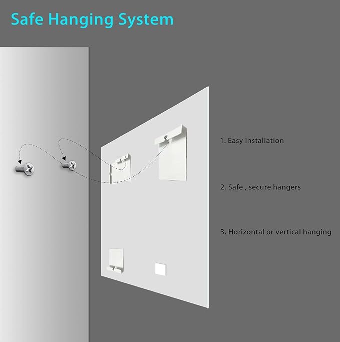 Frameless Beveled Edge Bathroom Mirror 36x72 Inch Rectangle Wall Mirror Explosion Proof and Shatterproof Bathroom Vanity Mirror Wall Mounted Hang Firmly (Horizontal or Vertical)