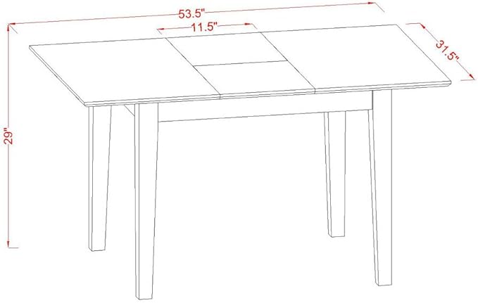 East West Furniture NOML3-MAH-LC 3 Piece Dining Table Set Contains a Rectangle Dining Room Table with Butterfly Leaf and 2 Faux Leather Upholstered Chairs, 32x54 Inch, Mahogany