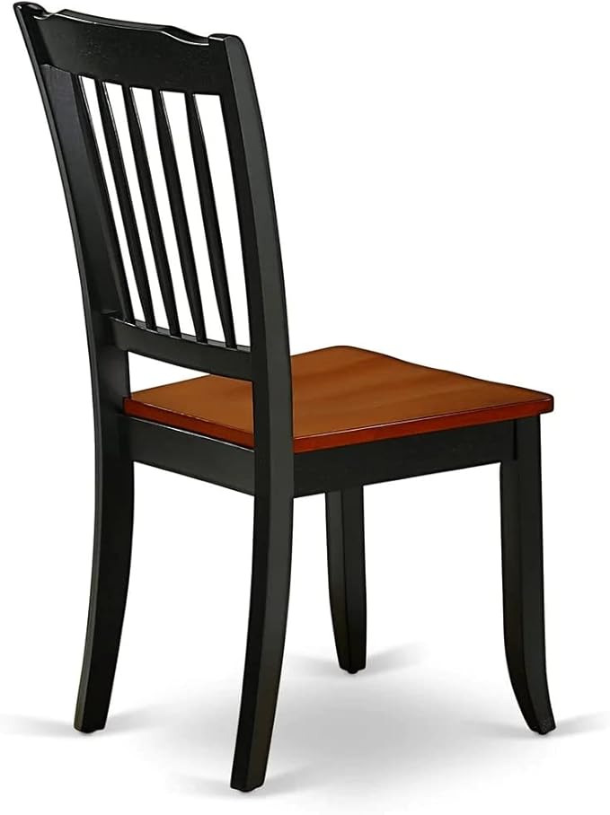 East West Furniture QUDA9-BCH-W 9 Piece Modern Dining Table Set Includes a Rectangle Wooden Table with Butterfly Leaf and 8 Dining Room Chairs, 40x78 Inch, Black & Cherry
