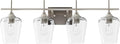 VONLUCE Bathroom Vanity Light, 4 Light Bathroom Light Fixture Over Mirror, Bathroom Wall Lamp with Clear Glass, Modern Brushed Nickel Vanity Lighting fixtures for Bathroom, Bedroom, Hallway