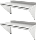 12''x24'' - 2PACKS Wall Mounted Stainless Steel Shelf NSF Commercial Metal Wall Mount Floating Shelving for Kitchen, Restaurant, Food Truck,Garage,Home&Hotel