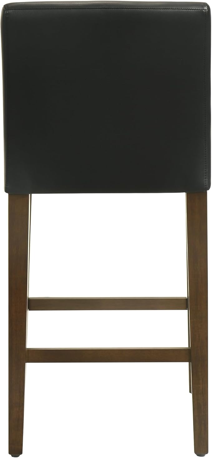 CHITA Counter Height Bar Stools Set of 3, 27" H Seat Height Upholstered Barstools, PU Leather in Black