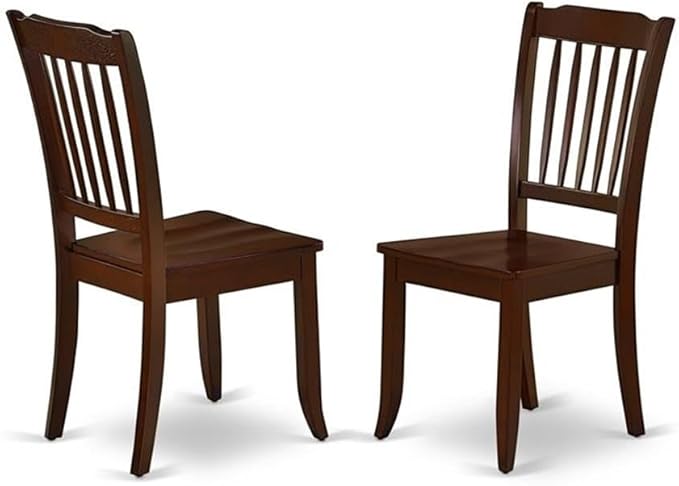 East West Furniture MZDA3-MAH-W 3 Piece Dining Room Furniture Set Contains a Rectangle Kitchen Table with Dropleaf and 2 Dining Chairs, 36x54 Inch, Mahogany