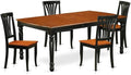 East West Furniture DOAV5-BCH-W 5 Piece Kitchen Table Set for 4 Includes a Rectangle Dining Room Table with Butterfly Leaf and 4 Dining Chairs, 42x78 Inch, Black & Cherry