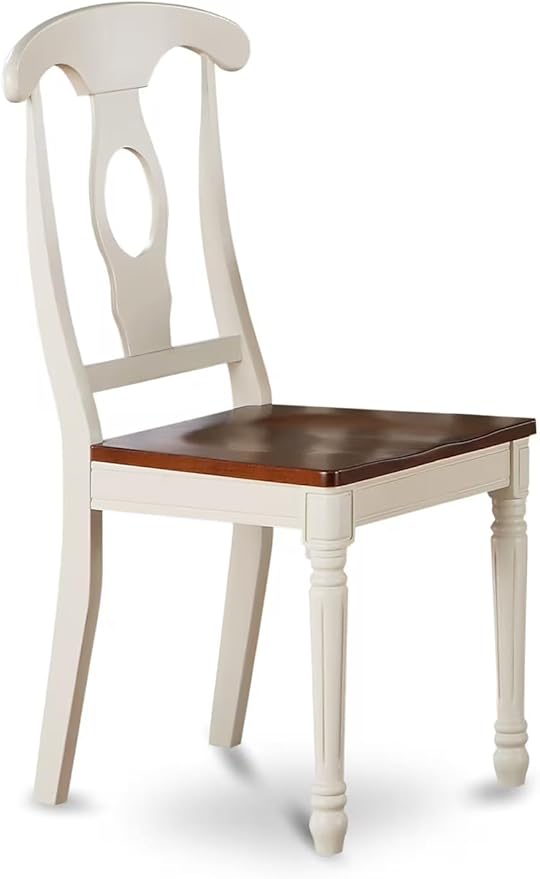 East West Furniture DOKE5-WHI-W 5 Piece Dining Room Furniture Set Includes a Rectangle Kitchen Table with Butterfly Leaf and 4 Dining Chairs, 42x78 Inch, Buttermilk & Cherry
