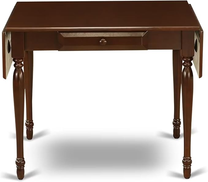 East West Furniture MZCL5-MAH-C 5 Piece Kitchen Table & Chairs Set Includes a Rectangle Dining Room Table with Dropleaf and 4 Linen Fabric Upholstered Chairs, 36x54 Inch, Mahogany