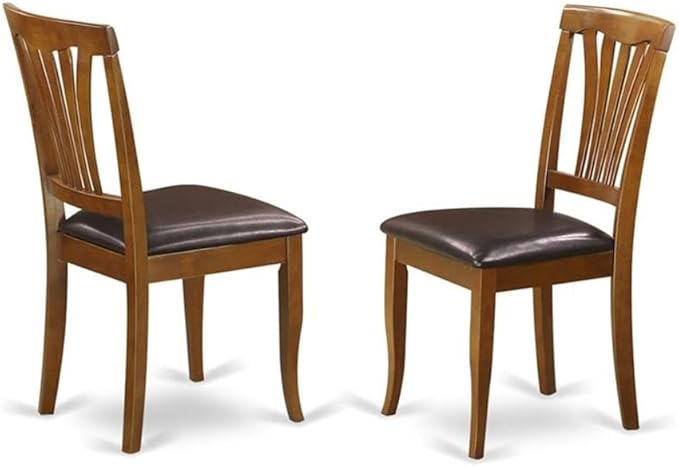 East West Furniture PLAV5-SBR-LC 5 Piece Dining Room Table Set Includes an Oval Wooden Table with Butterfly Leaf and 4 Faux Leather Kitchen Dining Chairs, 42x78 Inch, Saddle Brown