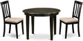 East West Furniture BOAN3-CAP-C 3 Piece Kitchen Table Set for Small Spaces Contains a Round Dining Table and 2 Linen Fabric Dining Room Chairs, 42x42 Inch, Cappuccino