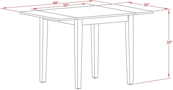East West Furniture NDVA5-OAK-C 5 Piece Kitchen Table & Chairs Set Includes a Rectangle Dining Room Table with Dropleaf and 4 Linen Fabric Upholstered Chairs, 30x48 Inch, Oak