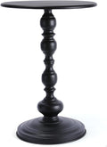 Benkyo Black Round End Side Table Modern Metal Pedestal Spindle Side Tables for Living Room Bedroom，Black
