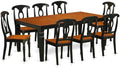 East West Furniture LGKE9-BCH-W 9 Piece Dining Table Set Includes a Rectangle Dining Room Table with Butterfly Leaf and 8 Wooden Seat Chairs, 42x84 Inch, Black & Cherry
