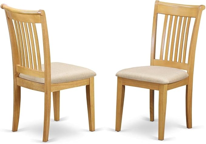 East West Furniture DLPO3-OAK-C 3 Piece Dining Set Contains a Round Dining Table with Dropleaf and 2 Linen Fabric Kitchen Room Chairs, 42x42 Inch, Oak
