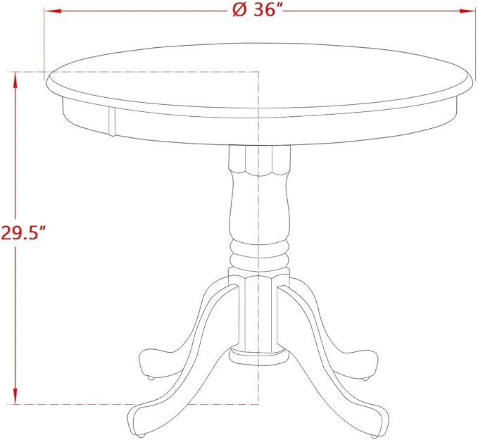 East West Furniture AMAB3-MAH-18 3 Piece Kitchen Table Set for Small Spaces Contains a Round Dining Table with Pedestal and 2 Coffee Linen Fabric Upholstered Chairs, 36x36 Inch, Mahogany