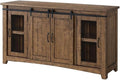 Martin Svensson Home Rustic 65” Solid Wood TV Stand with Storage, Natural Finish