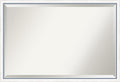 Amanti Art White Bathroom Mirror for Over Sink, 26x38 Morgan White Blue Rectangle Vanity Mirror, Large Modern Contemporary Wood Frame, Hangs Horizonally and Vertically, Bathroom Wall Decor, Beveled