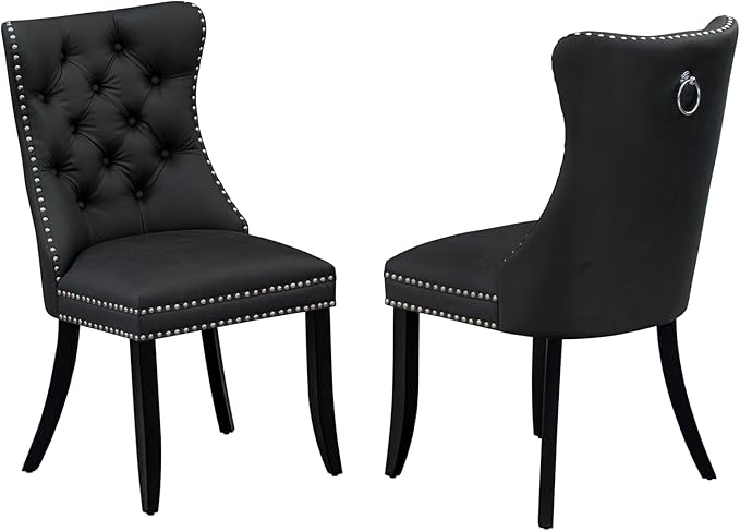 East West Furniture LGDA5-BLK-12 5 Piece Dining Set Includes a Rectangle Wooden Table with Butterfly Leaf and 4 Polyester Fabric Parson Chairs, 42x84 Inch, Black