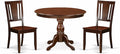 East West Furniture HBDU3-MAH-W 3 Piece Dining Room Table Set Contains a Round Kitchen Table with Pedestal and 2 Dining Chairs, 42x42 Inch, Mahogany