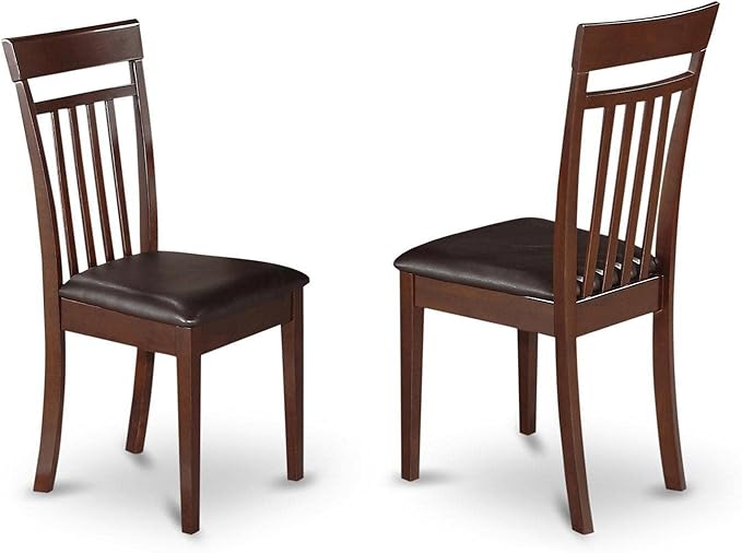 East West Furniture HLCA3-MAH-LC 3 Piece Kitchen Table Set for Small Spaces Contains a Round Dining Room Table with Pedestal and 2 Faux Leather Upholstered Chairs, 42x42 Inch, Mahogany