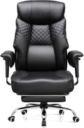 GTRACING Big and Tall Office Chair 400LBS Wide Ergonomic Gaming Chair with Deluxe Embossing Designed Leather with Foot Rest,150°Reclining Adjustable Soft Armrests Pocket Spring Back Support and Pillow