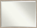 Amanti Art White Bathroom Mirror for Over Sink, 31x41 Hardwood Wedge White Wash Rectangle Vanity Mirror, X-Large Rustic Farmhouse Wood Frame, Hangs Horizonally and Vertically, Bathroom Wall Decor