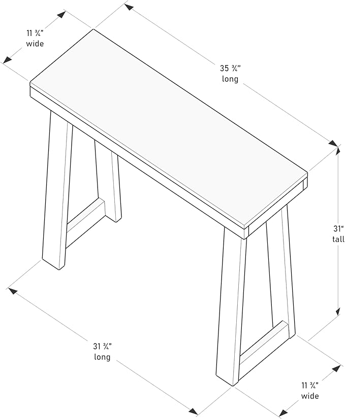 Plank+Beam Solid Wood Console Table, 36 Inch, Sofa Table, Narrow Entryway Table for Hallway, Behind The Couch, Living Room, Foyer, Easy Assembly, Pecan