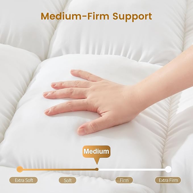 Decroom 5 Inch Memory Foam Mattress Topper Full Size, Filled with Breathable Memory Foam Pillow Topper, Soft Fluffy Supportive Bed Mattress Pad for Back Pain Relief, 75x54x5 Inch